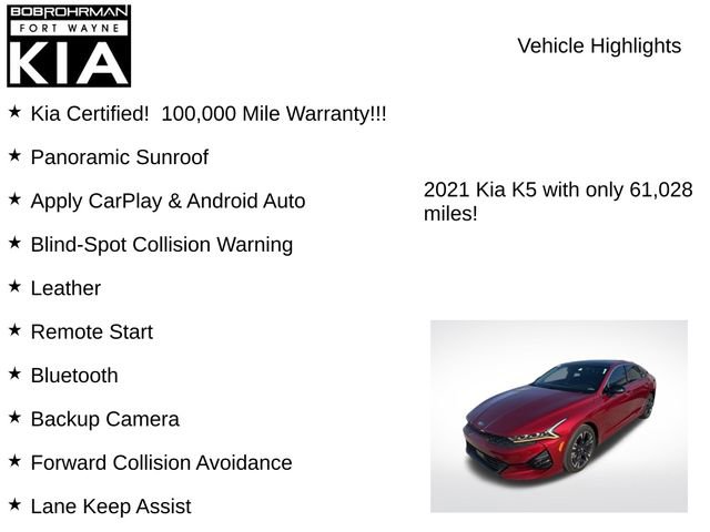 Certified 2021 Kia K5 GT-Line w/ GT-Line FWD Premium Package image 7