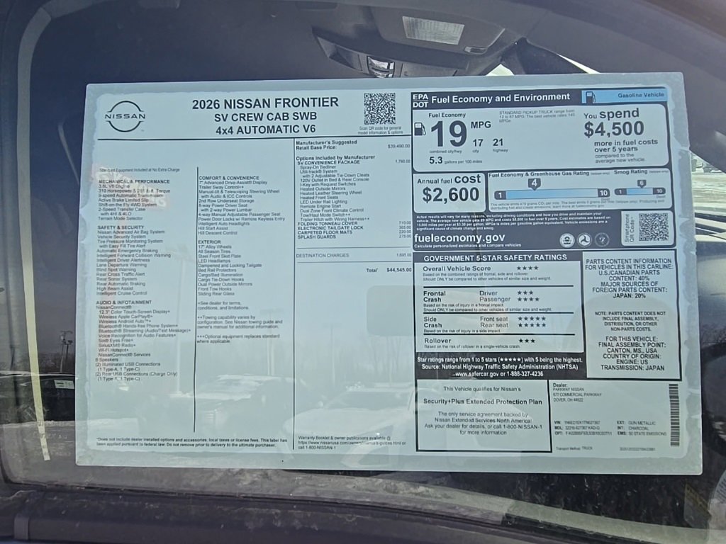 New 2026 Nissan Frontier SV w/ SV Convenience Package image 37