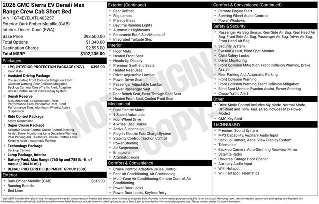 Used 2026 GMC Sierra EV Denali AWD/4WD image 19