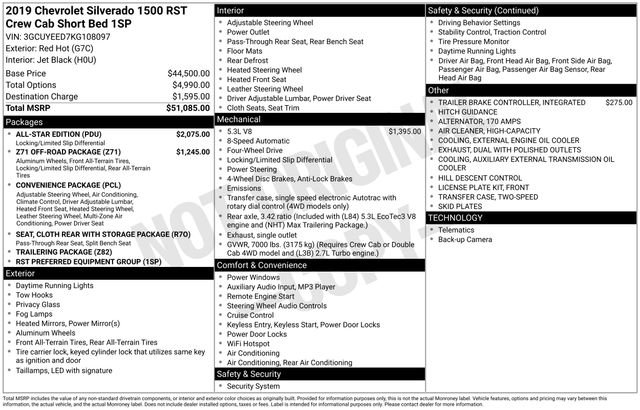 Used 2019 Chevrolet Silverado 1500 RST w/ All-Star Edition AWD/4WD image 3