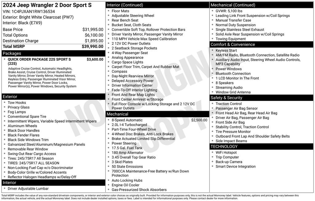 Used 2024 Jeep Wrangler Sport S image 36