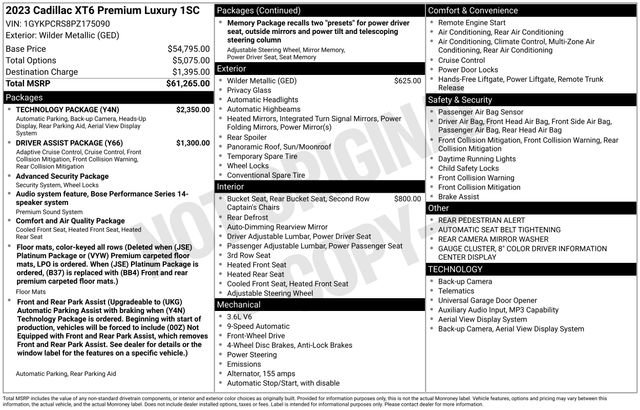 Used 2023 Cadillac XT6 Premium Luxury w/ Technology Package image 44