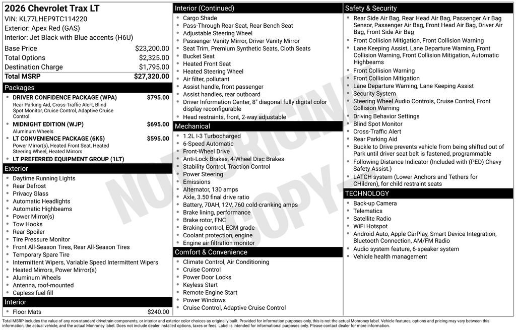 New 2026 Chevrolet Trax LT w/ Driver Confidence Package FWD image 5