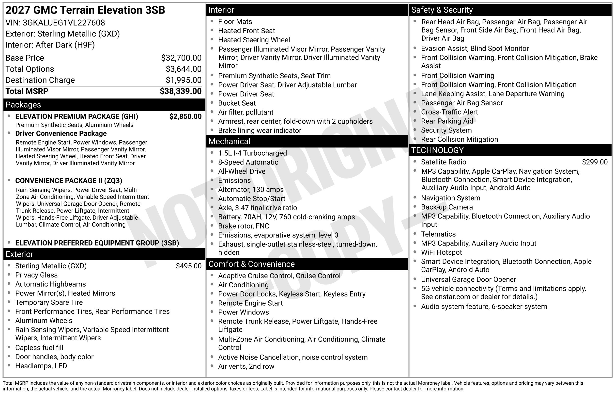 New 2027 GMC Terrain Elevation w/ Elevation Premium Package AWD/4WD image 3