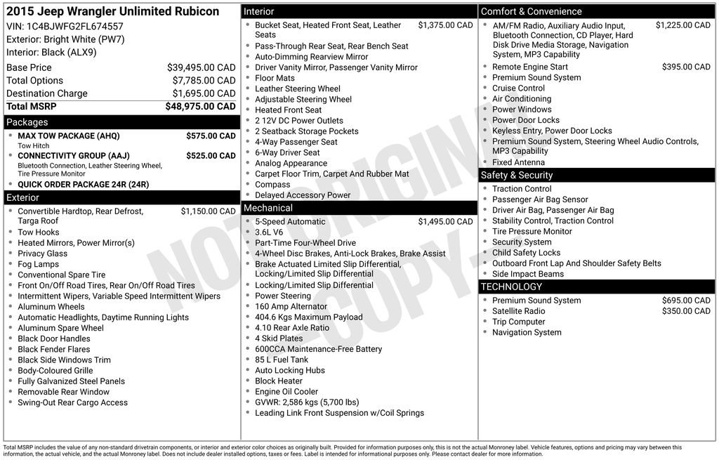Used 2015 Jeep Wrangler Unlimited Rubicon w/ Max Tow Package AWD/4WD image 37