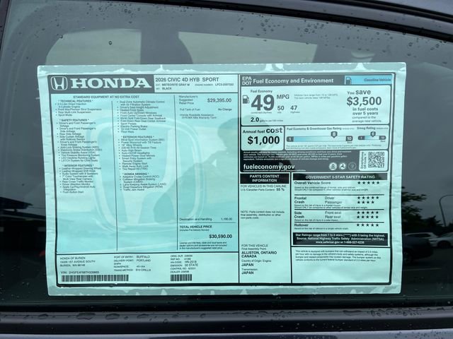 New 2026 Honda Civic Sport image 30