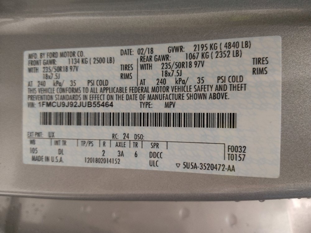 Used 2018 Ford Escape Titanium w/ Ford Safe & Smart Package image 33