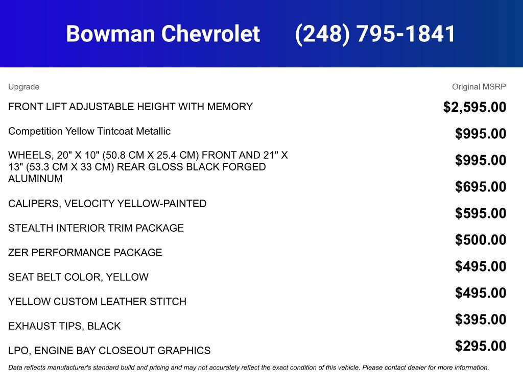 New 2025 Chevrolet Corvette E-Ray w/ Stealth Interior Trim Package image 5
