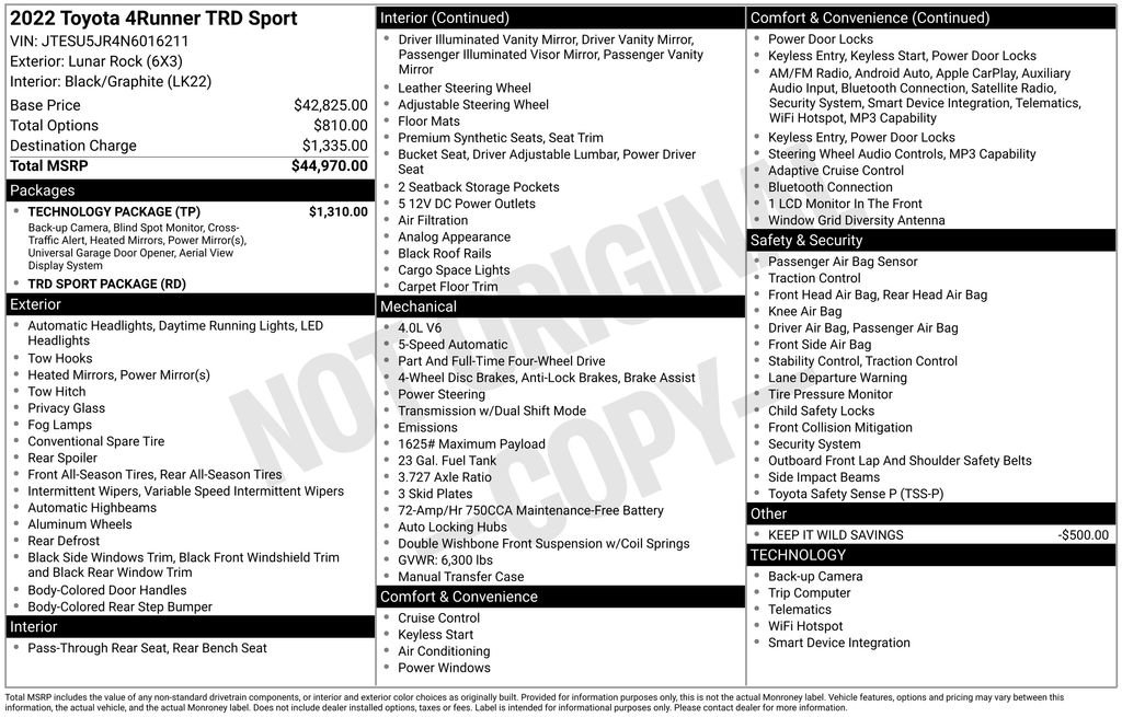 Used 2022 Toyota 4Runner TRD Sport w/ Technology Package image 7