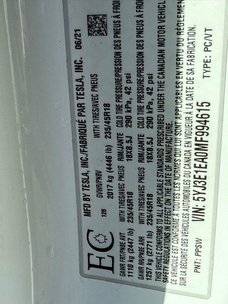 Used 2021 Tesla Model 3 Standard Range Plus image 37