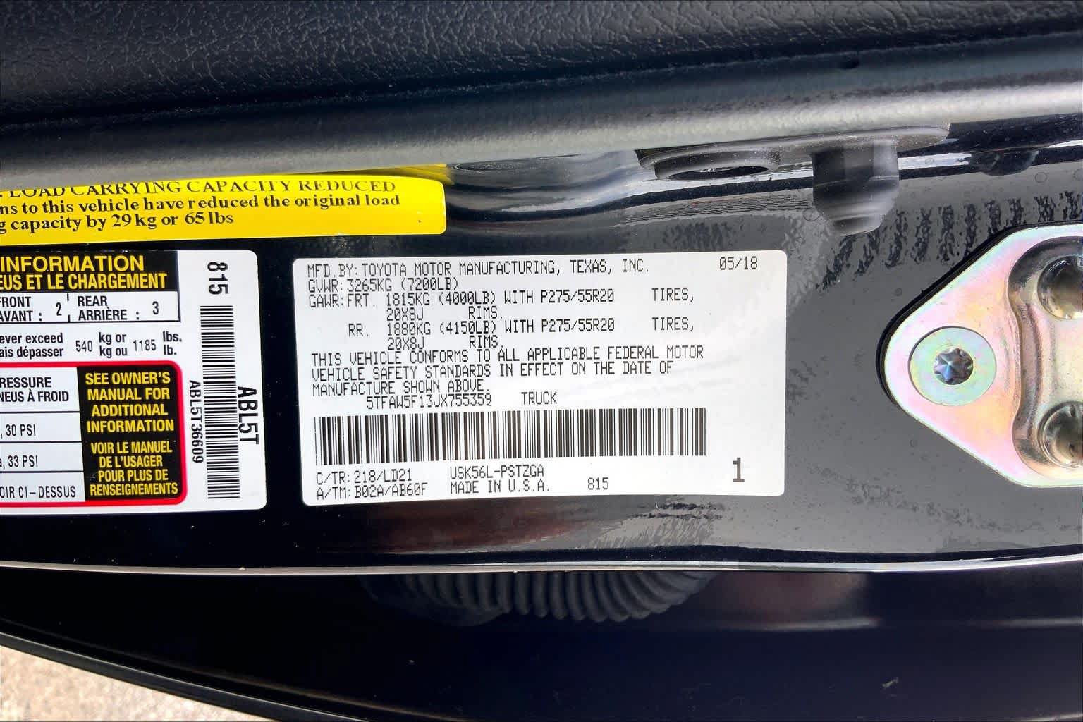 Used 2018 Toyota Tundra 1794 Edition AWD/4WD image 36