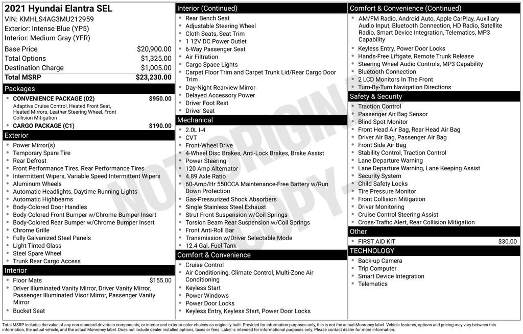 Used 2021 Hyundai Elantra SEL w/ Convenience Package FWD image 13