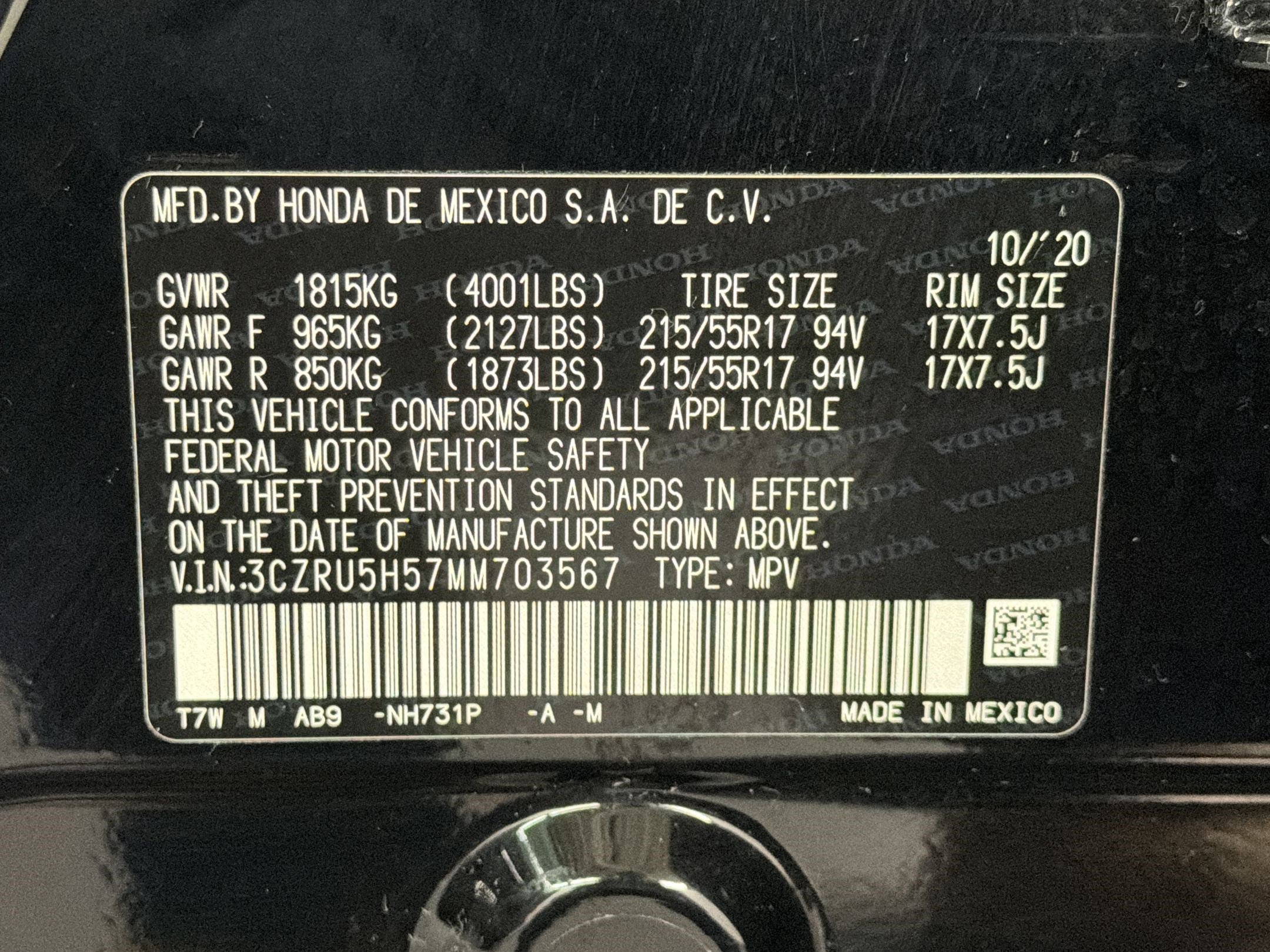 Certified 2021 Honda HR-V EX image 21