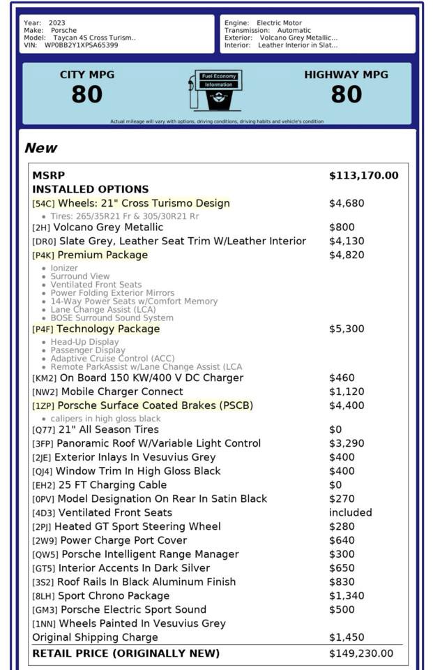 Used 2023 Porsche Taycan 4S image 4