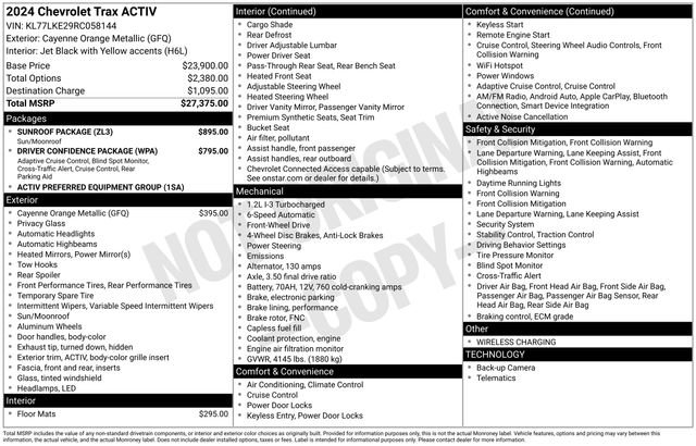 Used 2024 Chevrolet Trax ACTIV w/ Sunroof Package FWD image 5