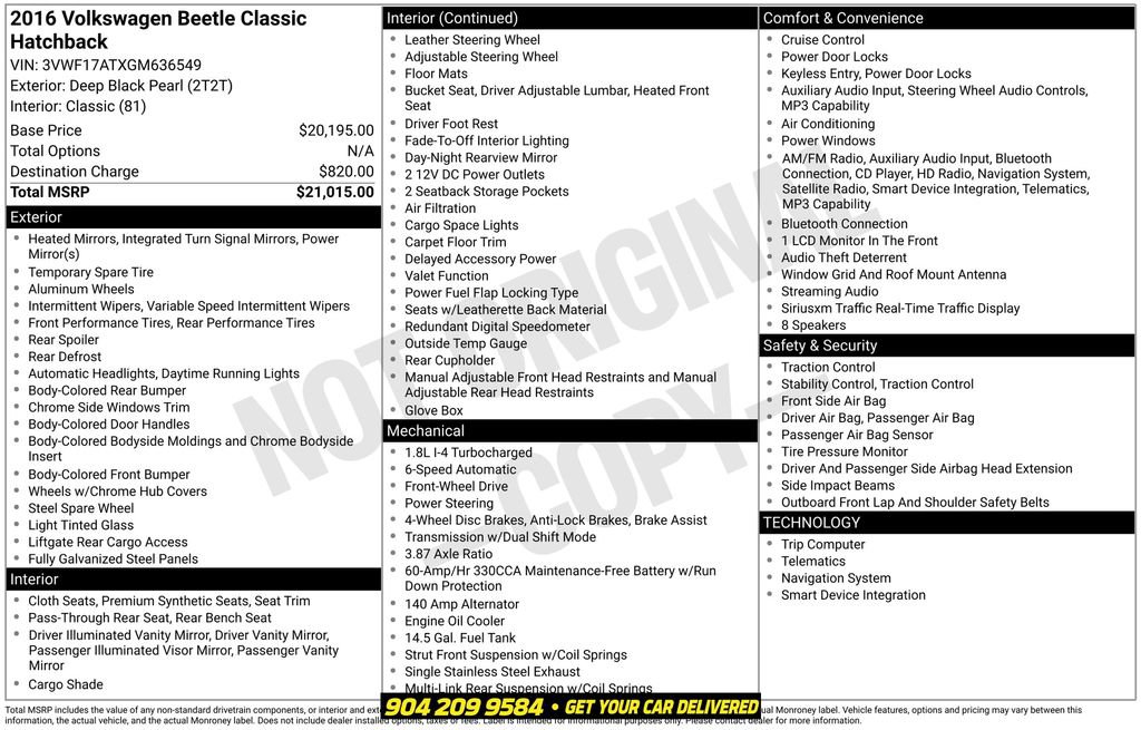 Used 2016 Volkswagen Beetle 1.8T Classic FWD image 34