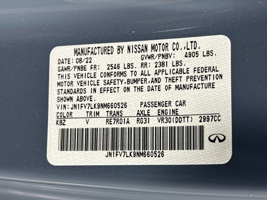Certified 2022 INFINITI Q60 Red Sport 400 w/ Cargo Package RWD image 43