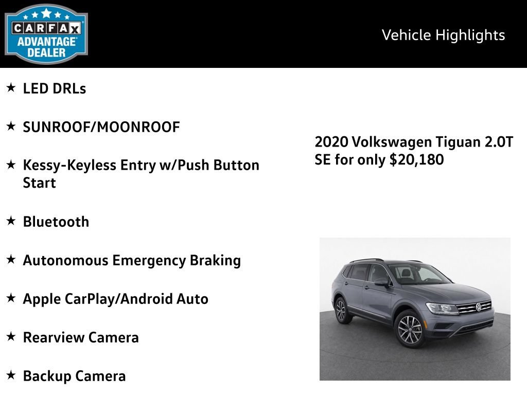 Certified 2020 Volkswagen Tiguan SE w/ Panoramic Sunroof Package AWD/4WD image 4
