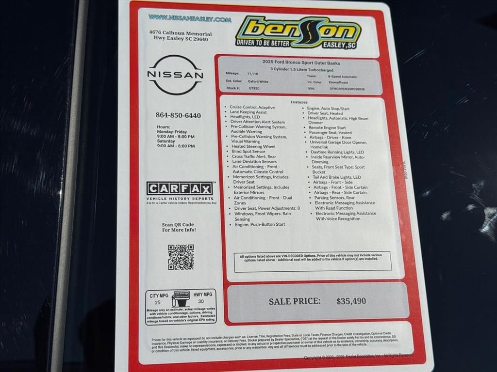 Used 2025 Ford Bronco Sport Outer Banks w/ Outer Banks Tech Package+ image 26