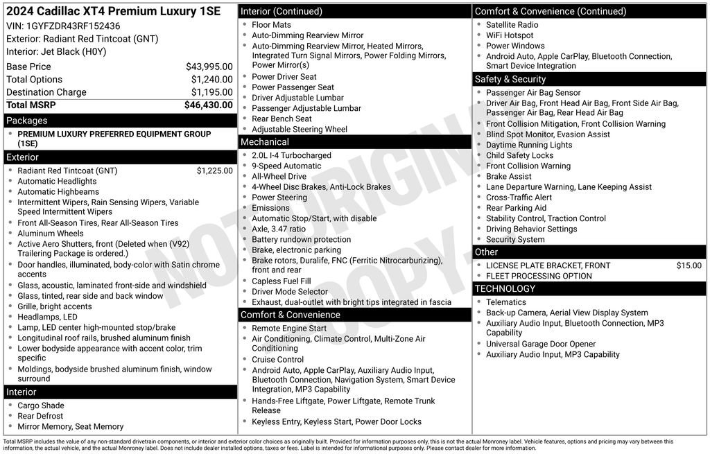 Used 2024 Cadillac XT4 Premium Luxury image 49