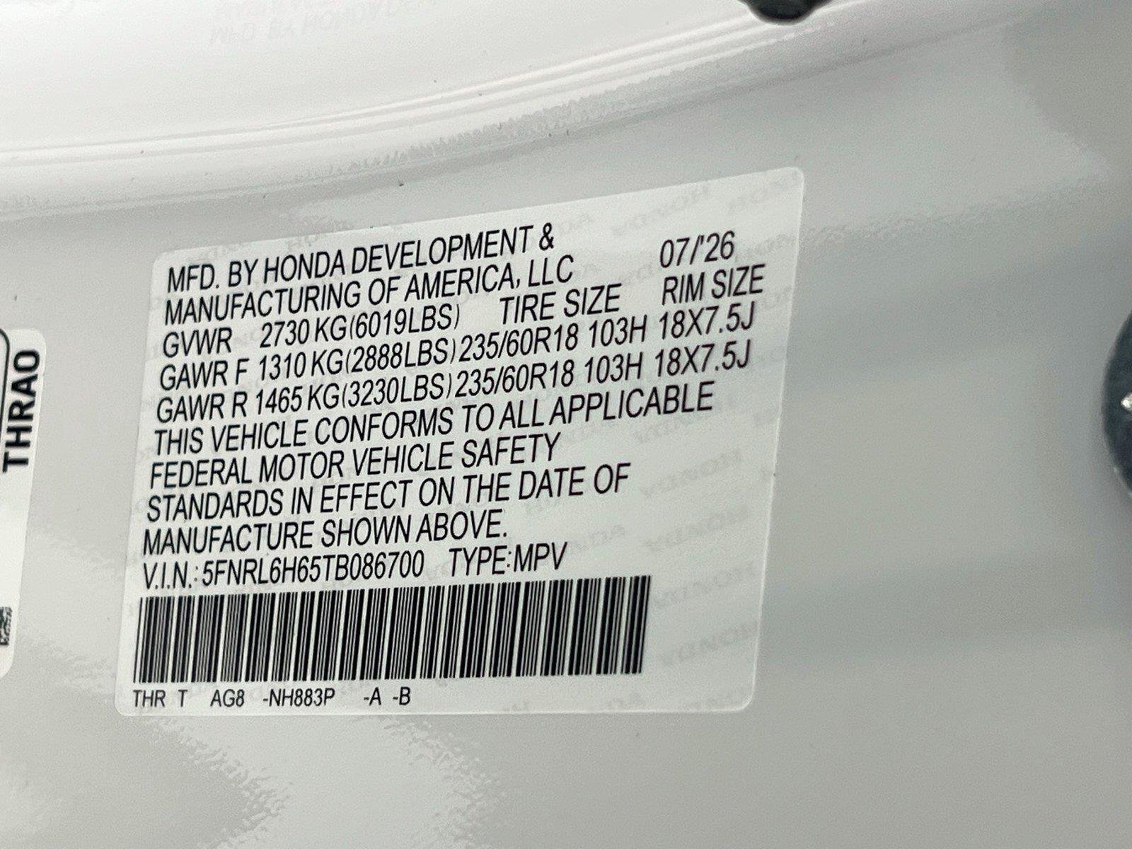 New 2026 Honda Odyssey EX-L image 31