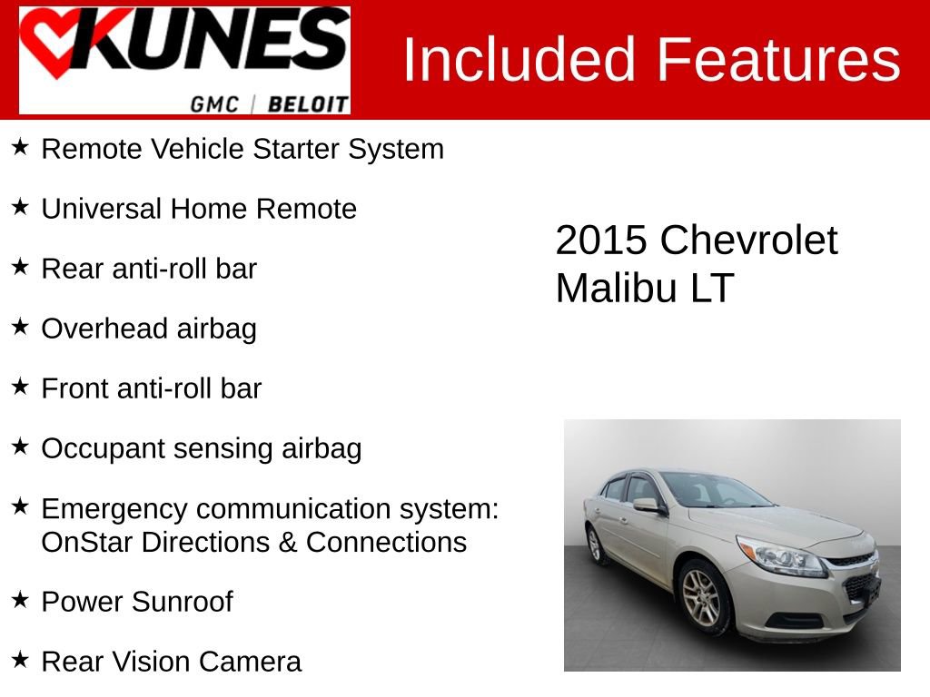 Used 2015 Chevrolet Malibu LT w/ Power Convenience Package image 3