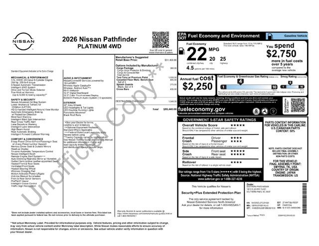 New 2026 Nissan Pathfinder Platinum w/ Cargo Package AWD/4WD image 23