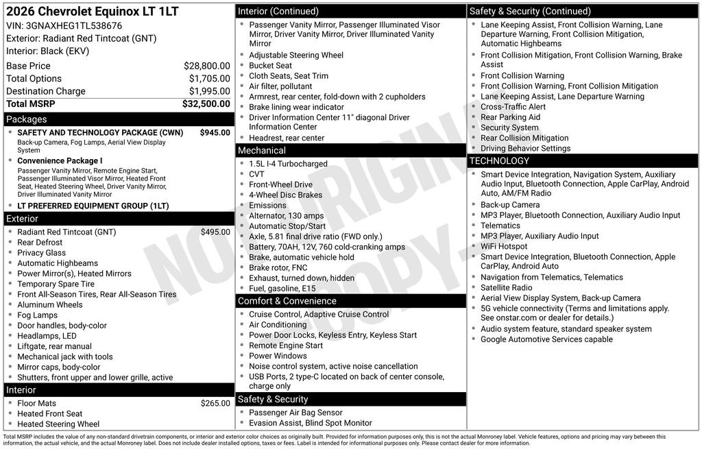 New 2026 Chevrolet Equinox LT w/ Safety and Technology Package FWD image 4