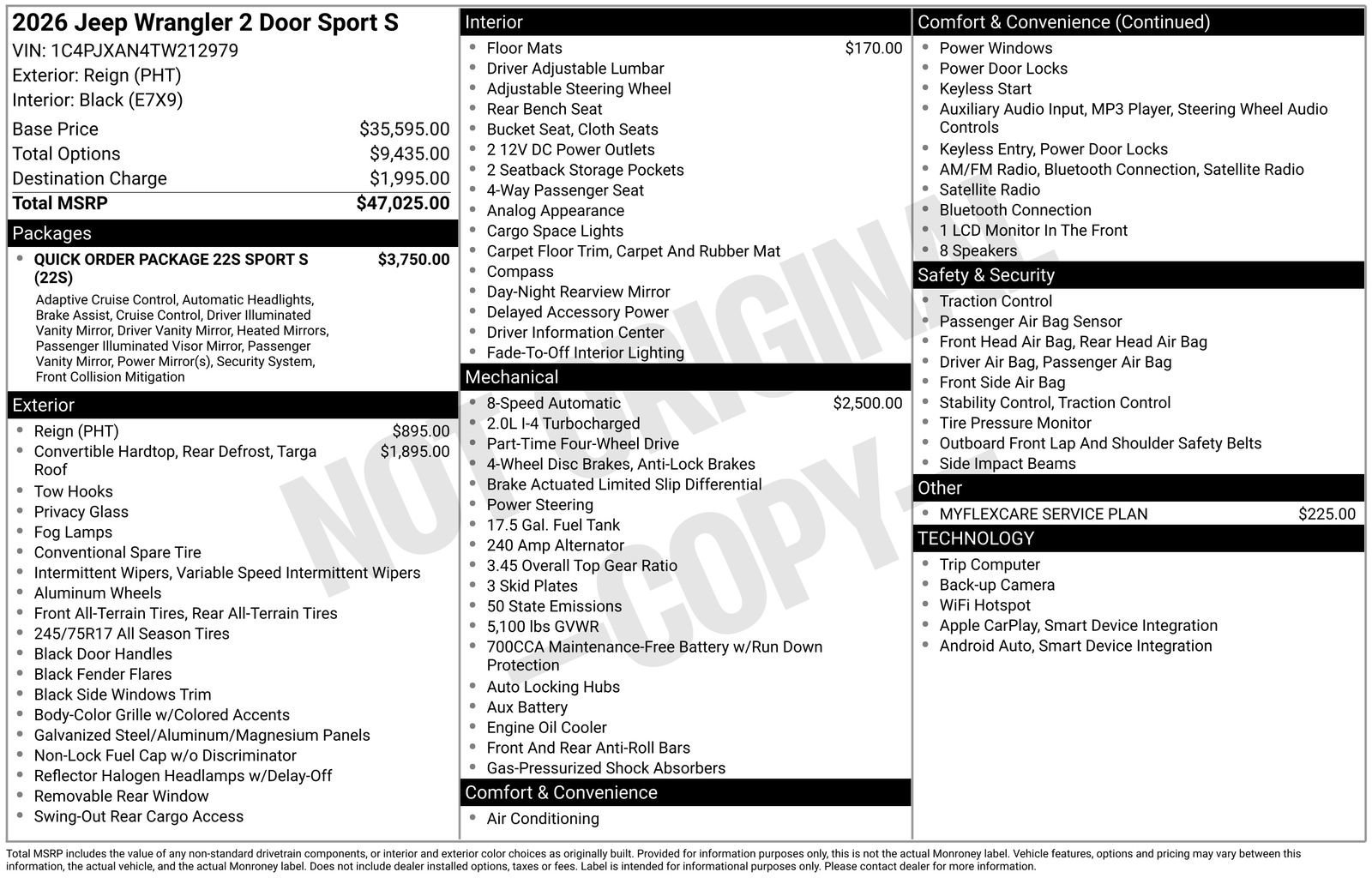 New 2026 Jeep Wrangler Sport AWD/4WD image 5
