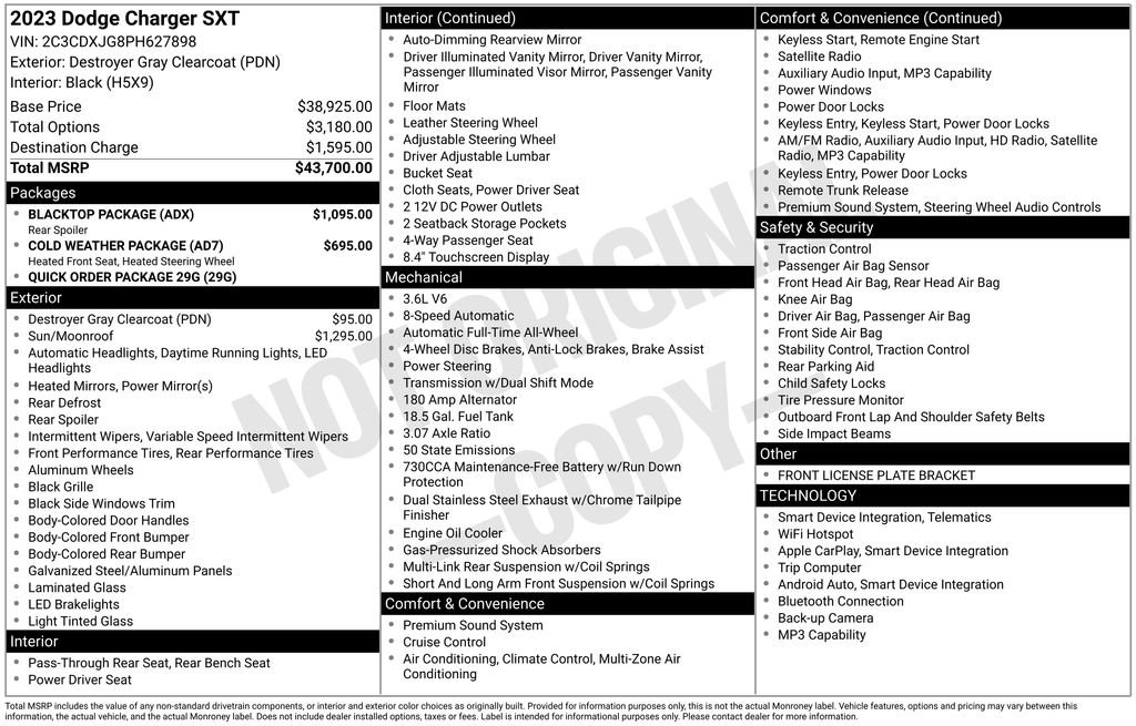 Used 2023 Dodge Charger SXT w/ Blacktop Package image 2