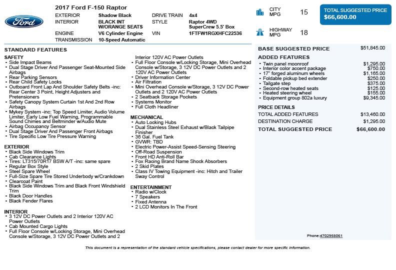 Used 2017 Ford F150 Raptor image 3