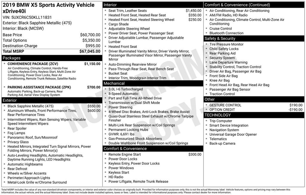 Used 2019 BMW X5 xDrive40i w/ Convenience Package image 24