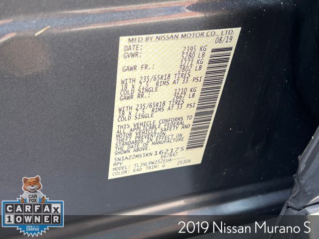 Used 2019 Nissan Murano S w/ Cargo Package image 34