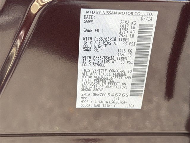 Used 2014 INFINITI QX60 FWD w/ Premium Plus Package image 35