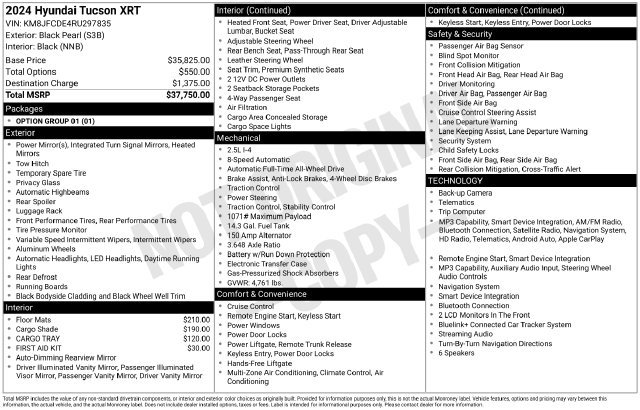 Certified 2024 Hyundai Tucson XRT AWD/4WD image 24