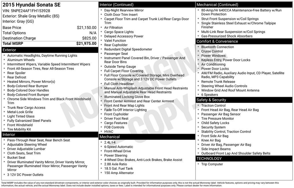 Used 2015 Hyundai Sonata SE FWD image 38