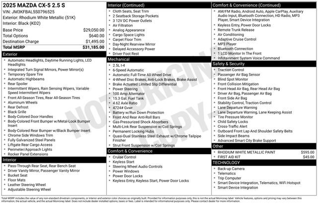 New 2025 MAZDA CX-5 AWD 2.5 S image 4