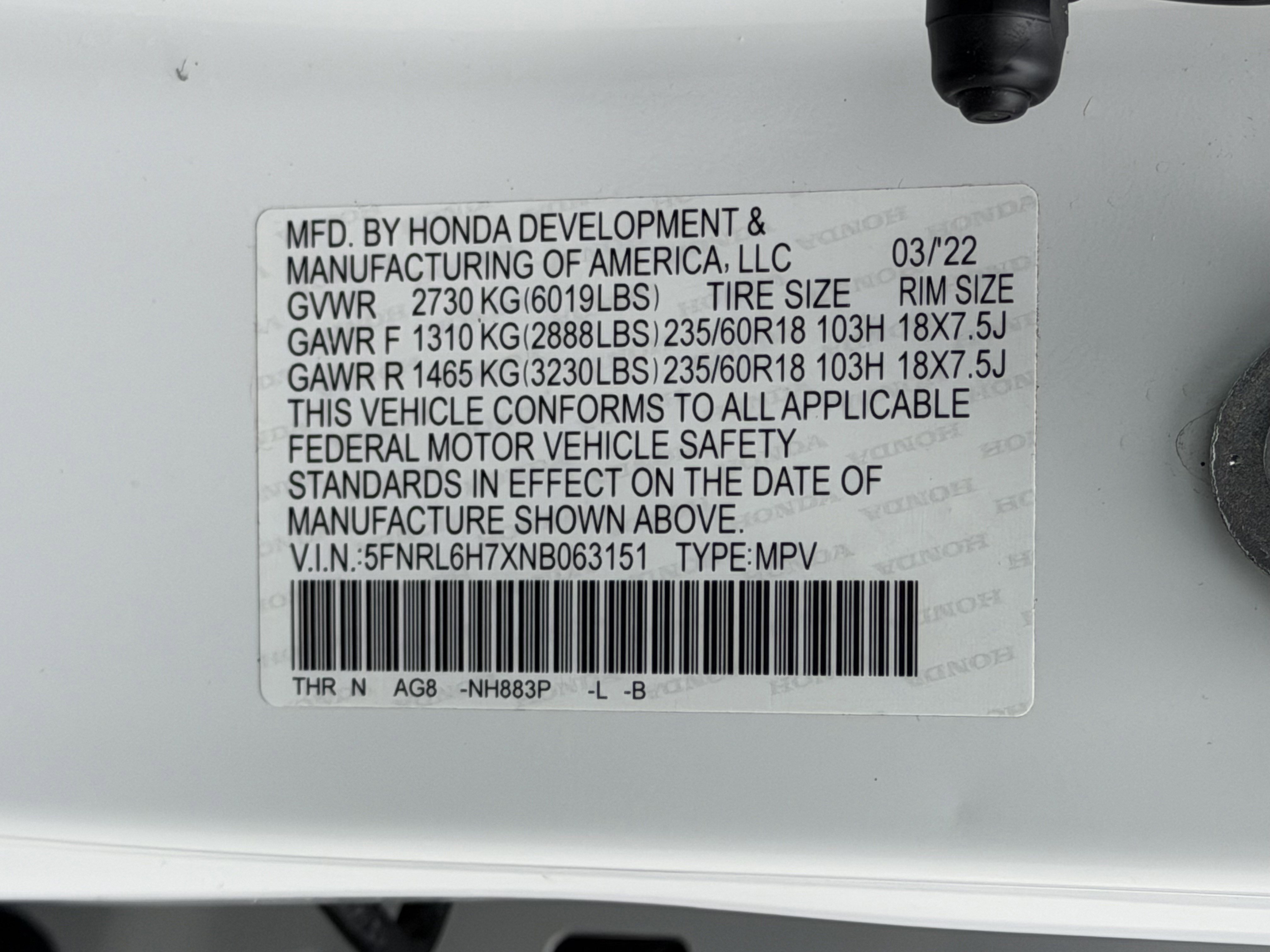 Certified 2022 Honda Odyssey EX-L image 28