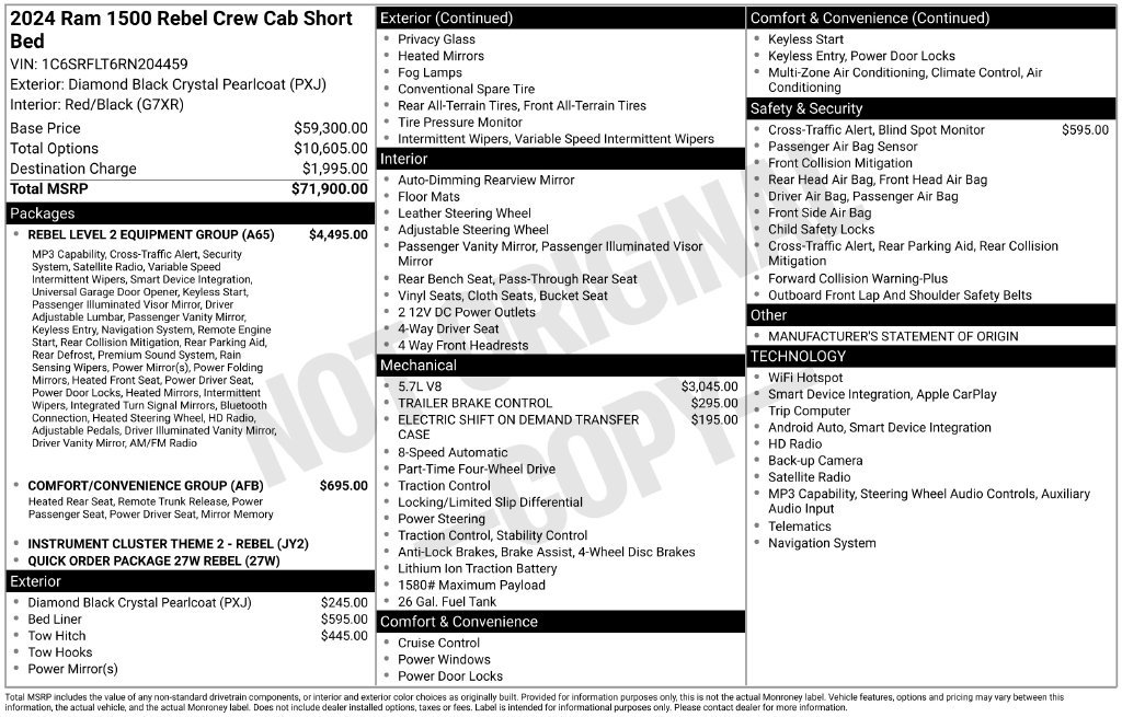 Used 2024 RAM 1500 Rebel w/ Rebel Level 2 Equipment Group AWD/4WD image 37