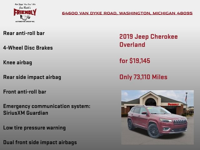 Used 2019 Jeep Cherokee Overland w/ Technology Group image 30