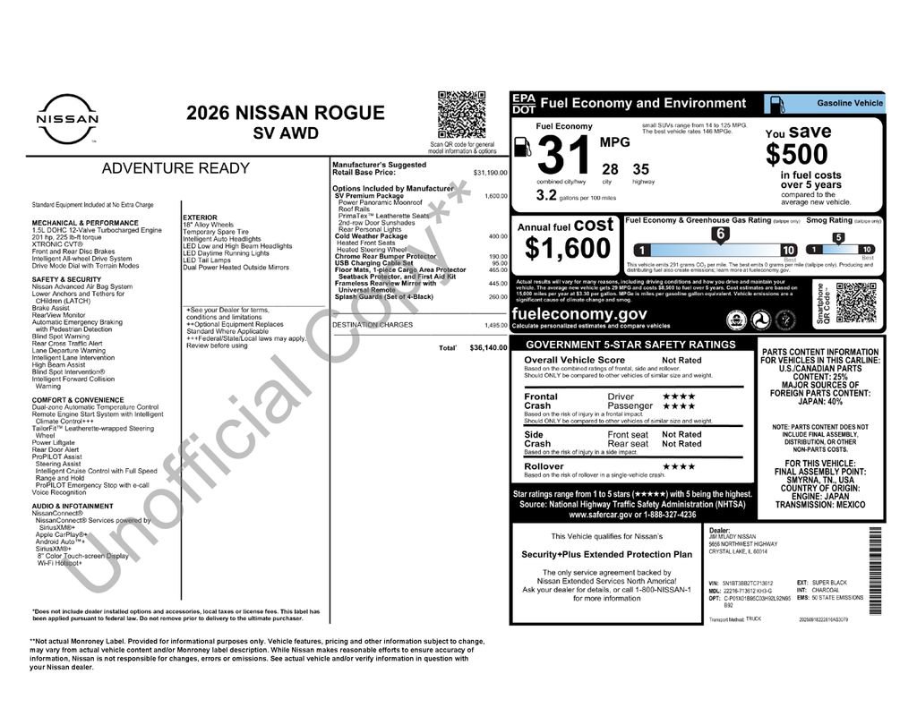 New 2026 Nissan Rogue SV w/ SV Premium Package image 11