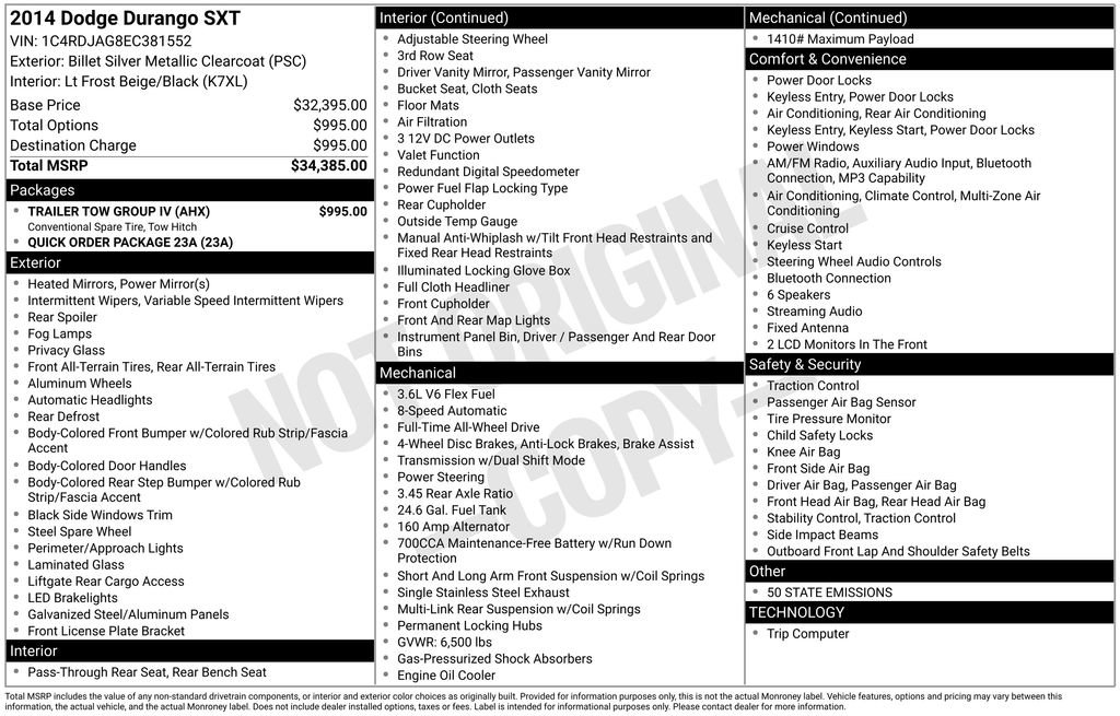 Used 2014 Dodge Durango SXT w/ Trailer Tow Group IV AWD/4WD image 32