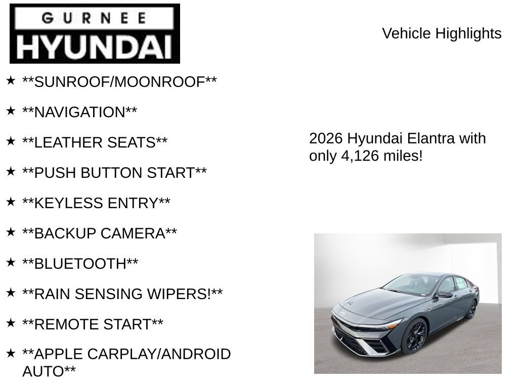 Certified 2026 Hyundai Elantra N Line w/ Cargo Package FWD image 7