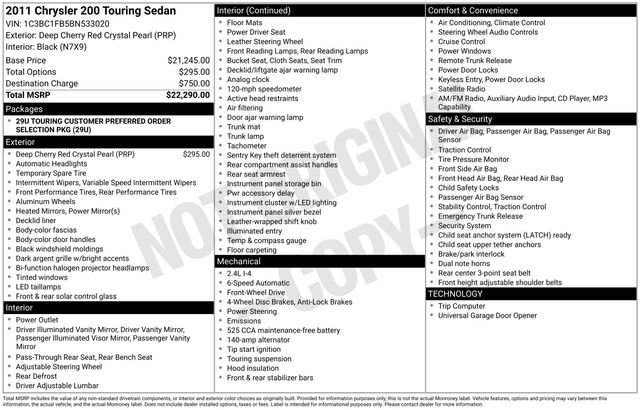 Used 2011 Chrysler 200 Touring FWD image 18