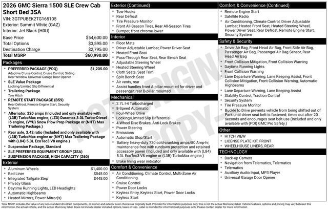New 2026 GMC Sierra 1500 SLE w/ Preferred Package AWD/4WD image 17