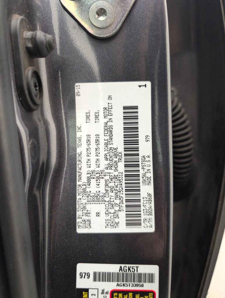 Used 2016 Toyota Tundra SR5 w/ SR5 Upgrade Package AWD/4WD image 40