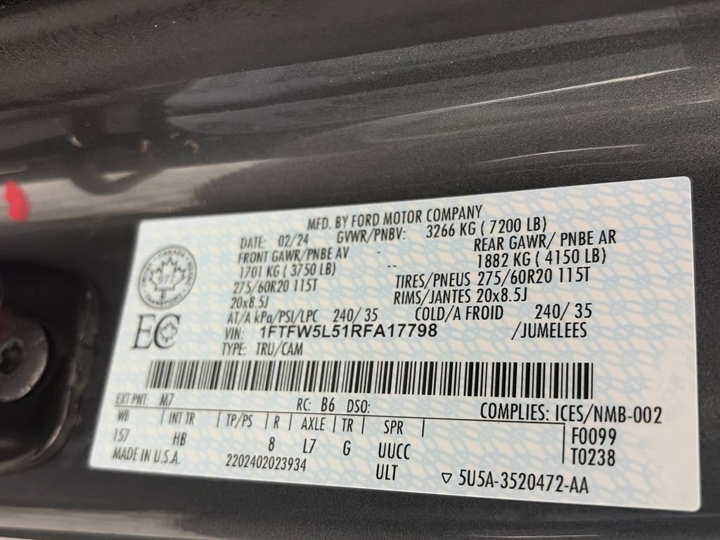 Certified 2024 Ford F150 Lariat w/ Equipment Group 502A High AWD/4WD image 9