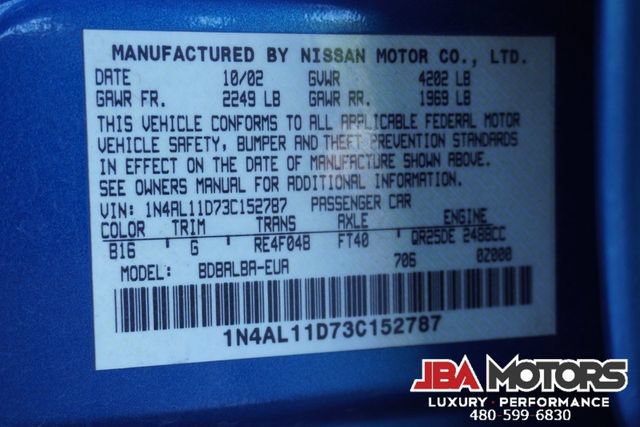 Used 2003 Nissan Altima 2.5 S w/ (CN2) Convenience Plus Pkg FWD image 89