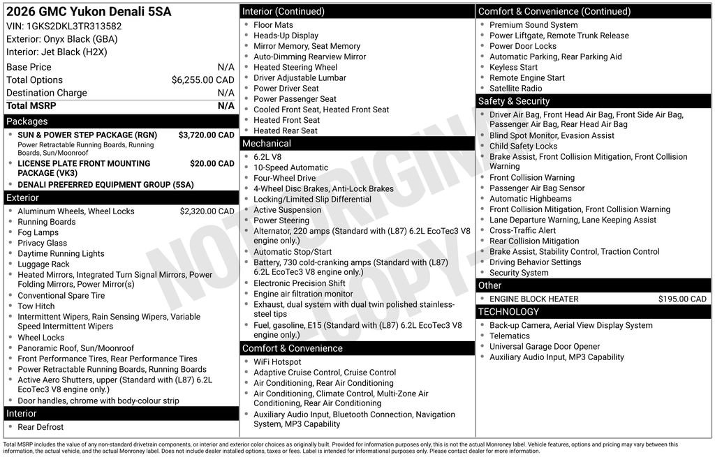 Used 2026 GMC Yukon Denali w/ Sun & Power Step Package AWD/4WD image 2