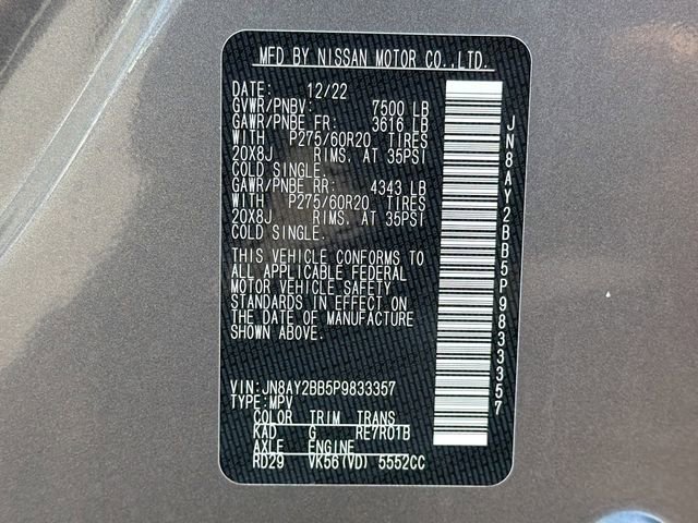 Certified 2023 Nissan Armada SL w/ Captain's Chairs Package image 44